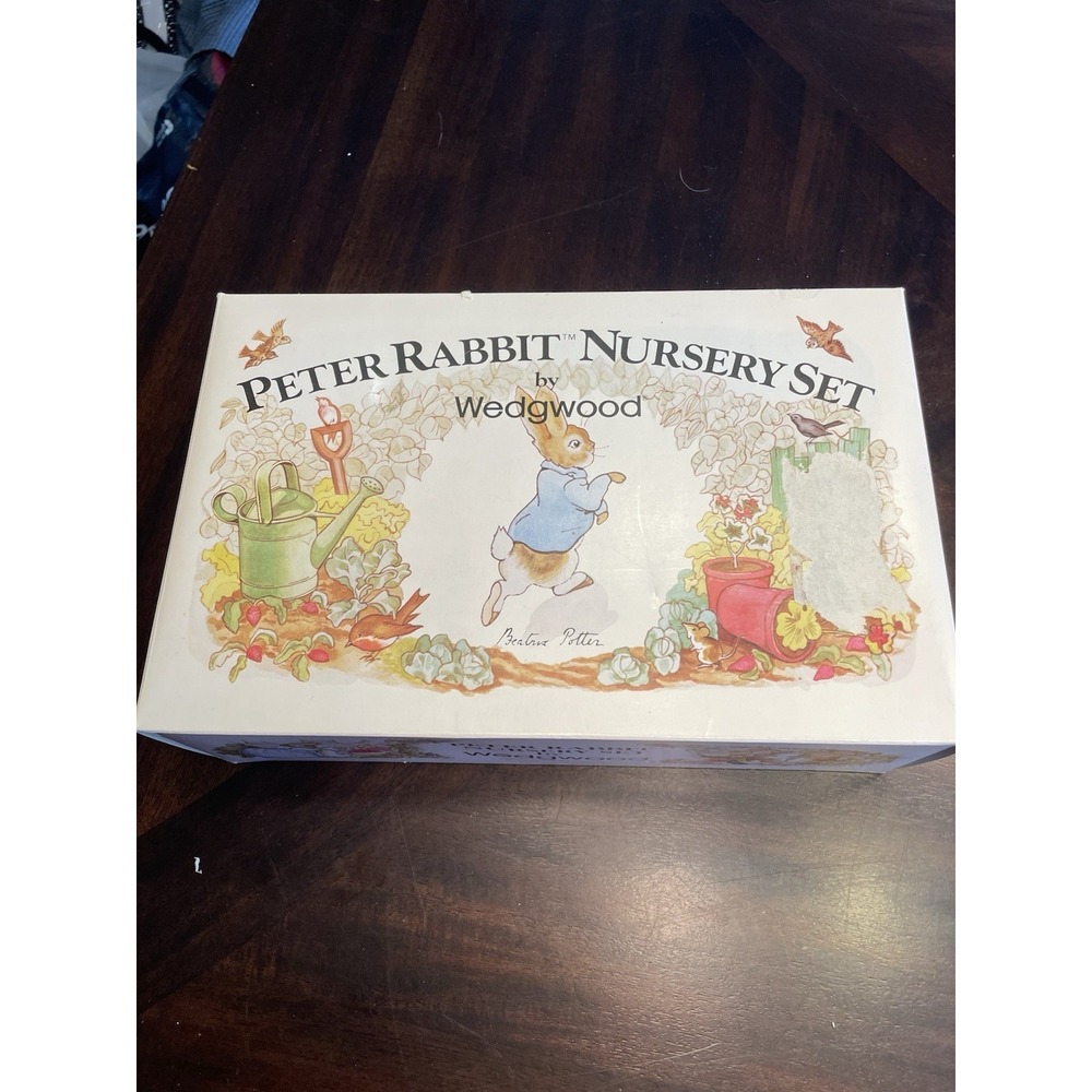 Peter Rabbit Nursery Set By Wedgewood mug plate and oatmeal bowl New In Box